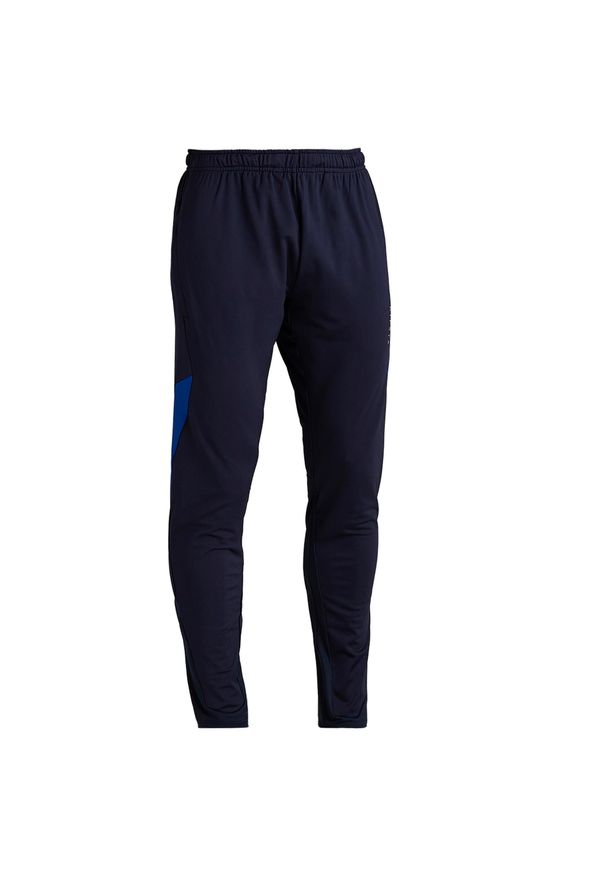 KIPSTA - Spodnie dresowe piłkarskie dla dorosłych Kipsta T500. Kolor: niebieski. Materiał: dresówka. Sport: piłka nożna
