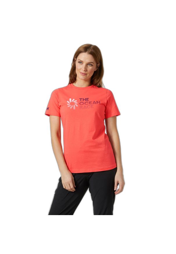 Koszulka damska Helly Hansen Ocean Race. Kolor: pomarańczowy. Sport: narciarstwo