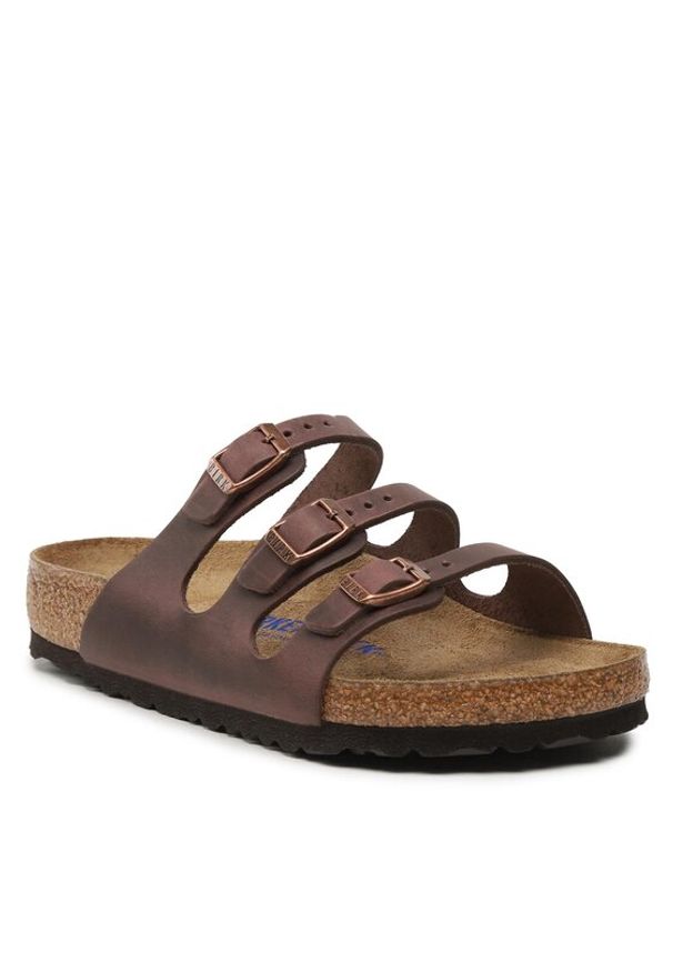 Birkenstock Klapki Florida 53901 Brązowy. Kolor: brązowy. Materiał: skóra