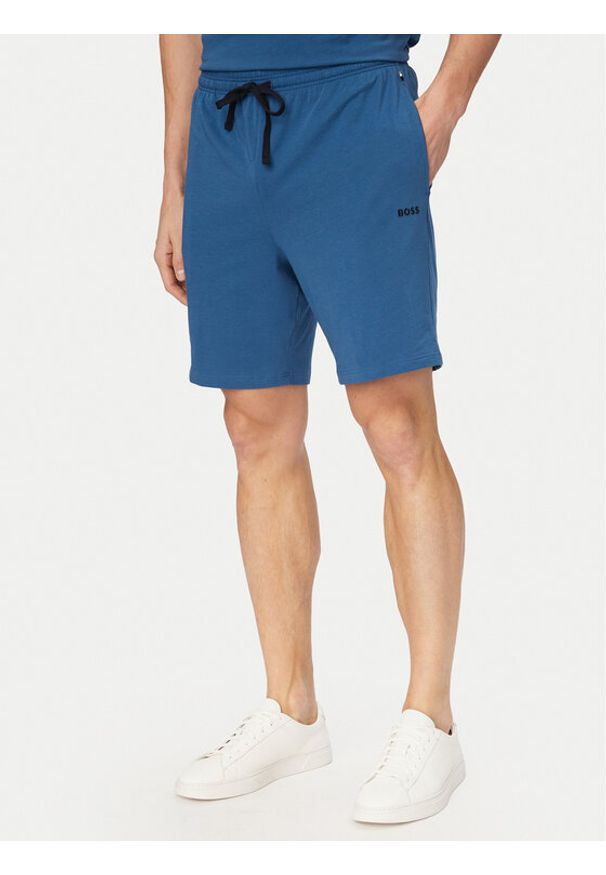 BOSS Szorty sportowe Mix&Match 50515314 Niebieski Regular Fit. Kolor: niebieski. Materiał: bawełna. Styl: sportowy