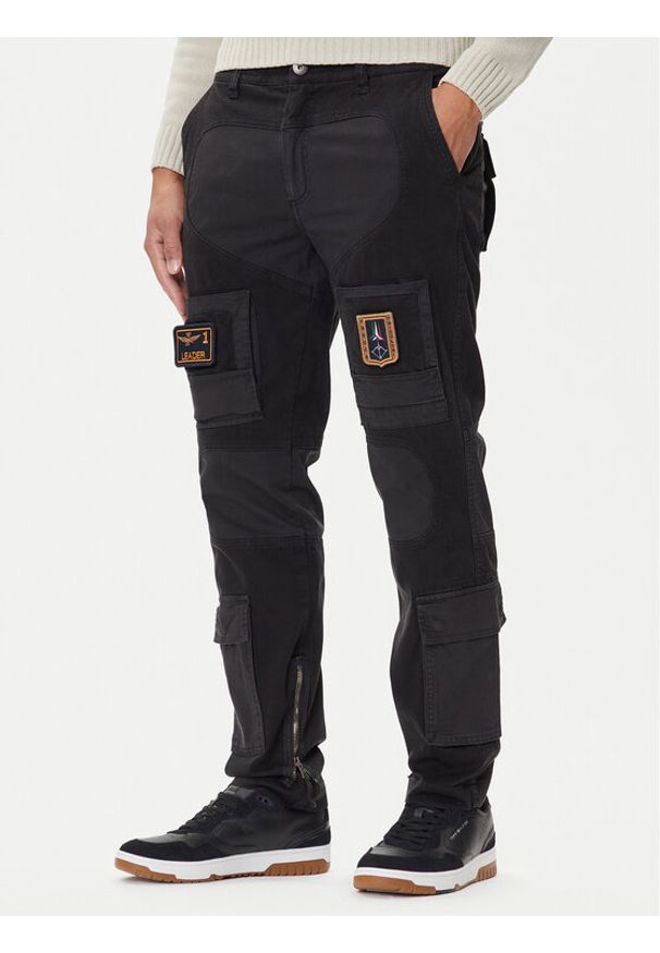 Aeronautica Militare Spodnie materiałowe 252PA1664UCT04241 Czarny Regular Fit. Kolor: czarny. Materiał: bawełna
