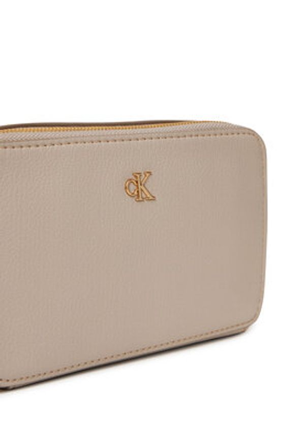 Calvin Klein Torebka Minimal Mono Camera Bag LV04K1086G Beżowy. Kolor: beżowy. Materiał: skórzane