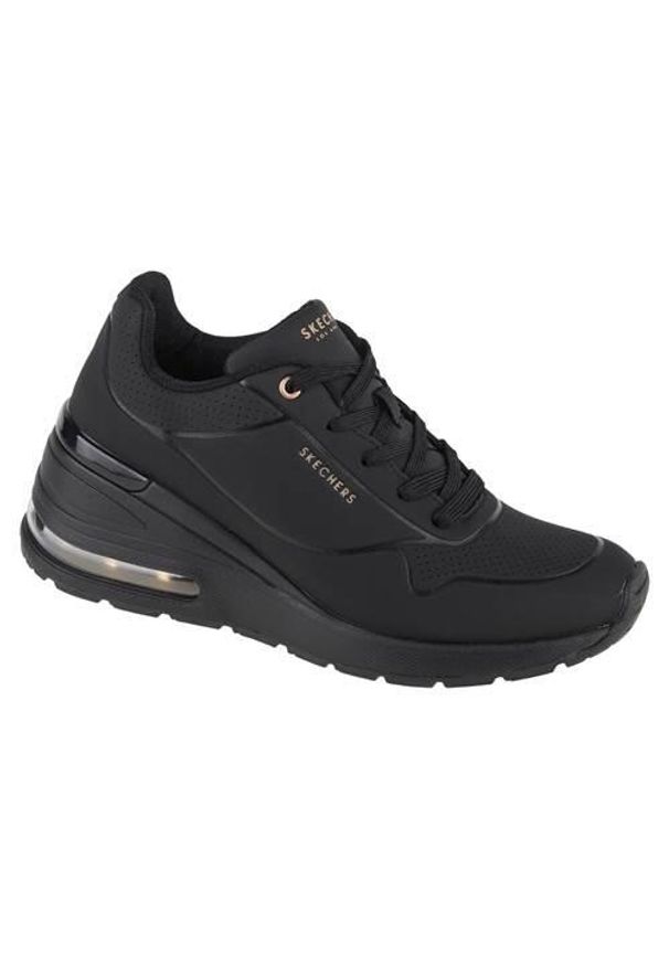 skechers - Buty do chodzenia damskie Skechers Million Airelevated Air. Zapięcie: sznurówki. Kolor: czarny. Materiał: guma, syntetyk, materiał. Szerokość cholewki: normalna. Sport: turystyka piesza