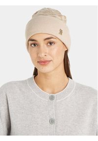 TOMMY HILFIGER - Tommy Hilfiger Czapka Monogram All Over Beanie AW0AW15327 Beżowy. Kolor: beżowy. Materiał: syntetyk #4