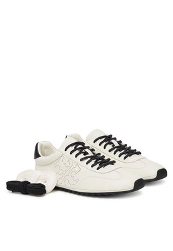 Tory Burch Sneakersy Field 175591 Écru. Materiał: skóra