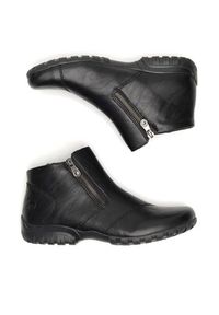 Rieker Botki L4663-01 Czarny. Kolor: czarny. Materiał: materiał #6