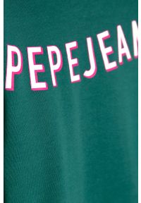 Pepe Jeans - Bluza dziecięca Kat 104-180 cm. Okazja: na co dzień. Typ kołnierza: bez kaptura. Kolor: miętowy. Materiał: bawełna, materiał, dzianina, elastan, poliester. Wzór: nadruk. Styl: casual #2