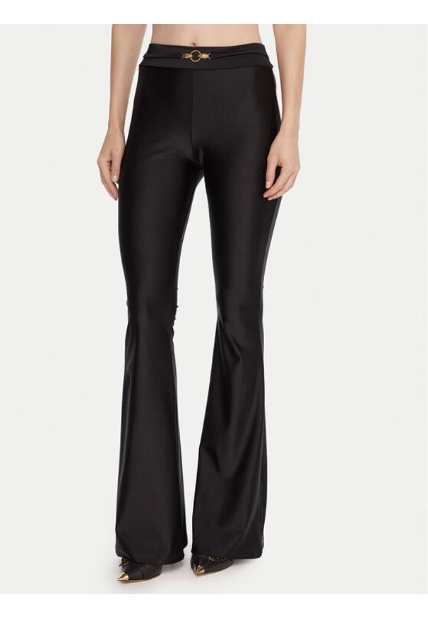 Just Cavalli Legginsy 79PAC1C1 J0108 Czarny Flare Fit. Kolor: czarny. Materiał: bawełna