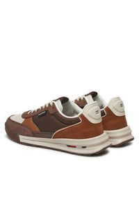 TOMMY HILFIGER - Tommy Hilfiger Sneakersy Retro Runner Mix Rwb FM0FM05371 Brązowy. Kolor: brązowy. Materiał: materiał