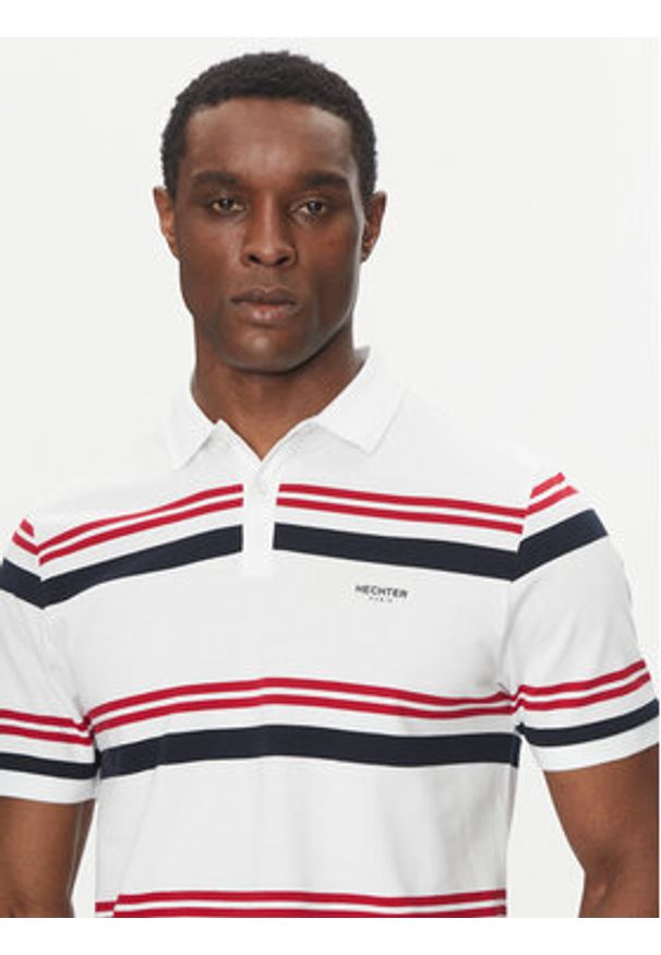 Hechter Paris Polo 74016 151928 Biały Regular Fit. Typ kołnierza: polo. Kolor: biały. Materiał: bawełna