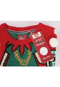 Sweter Świąteczny z Elfem, Śmieszny, Na Prezent, Pompony - Brave Soul, Męski. Materiał: akryl. Styl: wizytowy #3