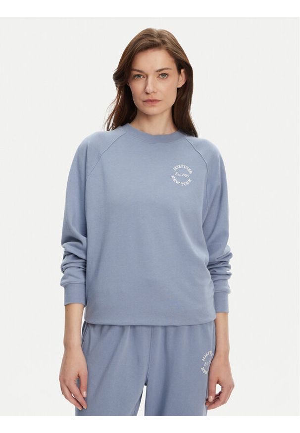TOMMY HILFIGER - Tommy Hilfiger Bluza UW0UW05792 Niebieski Regular Fit. Kolor: niebieski. Materiał: bawełna