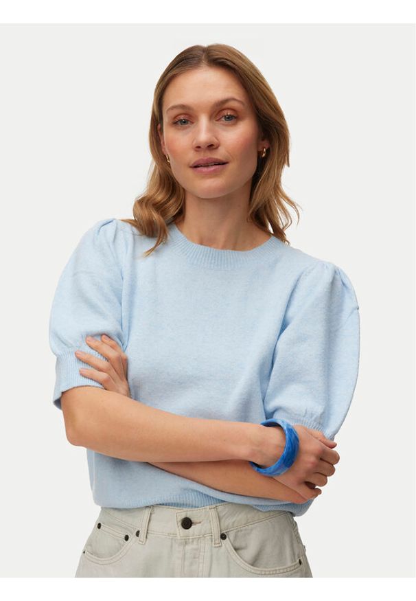 Vero Moda Sweter Doffy 10278313 Błękitny Regular Fit. Kolor: niebieski. Materiał: syntetyk