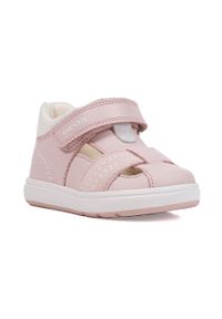 Geox buty dziecięce kolor różowy. Nosek buta: okrągły. Zapięcie: rzepy. Kolor: różowy. Materiał: skóra, guma #4