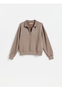 Reserved - Bluza z dodatkiem modalu - brązowy. Kolor: brązowy. Materiał: dzianina #1