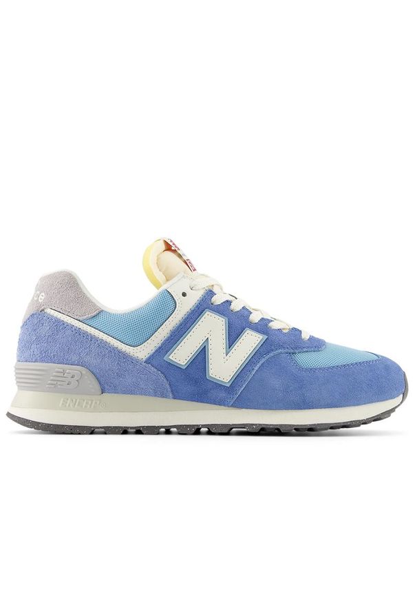 Buty New Balance U574RCA - niebieskie. Kolor: niebieski. Materiał: guma, skóra, syntetyk, materiał, zamsz. Szerokość cholewki: normalna. Model: New Balance 574