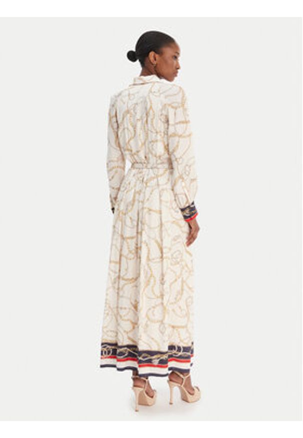 Marciano Guess Sukienka koszulowa 6RGT3 37439A Écru Regular Fit. Kolor: kremowy. Materiał: wiskoza. Typ sukienki: koszulowe