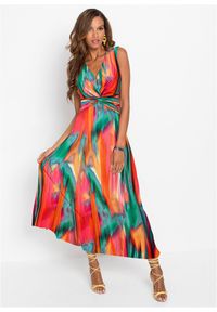 bonprix - Długa sukienka. Kolor: zielony. Wzór: nadruk, kolorowy. Sezon: lato. Długość: maxi #1