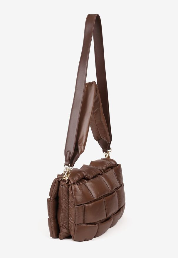 Renee - Brązowa Torebka na Ramię Typu Puffer Bag Norriva. Kolor: brązowy. Materiał: pikowane. Styl: elegancki. Rodzaj torebki: na ramię