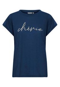 Fransa T-Shirt 20612027 Granatowy Regular Fit. Kolor: niebieski. Materiał: syntetyk