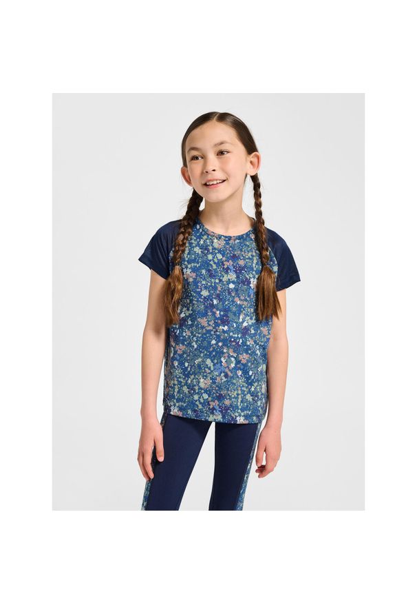 Koszulka dla dziewczynki Hummel Mix. Kolor: wielokolorowy, niebieski, zielony. Sport: joga i pilates