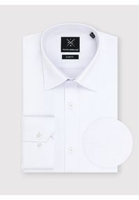 Pako Lorente - PAKO LORENTE – Biała gładka elegancka koszula męska. Typ kołnierza: kołnierzyk klasyczny. Kolor: biały. Materiał: bawełna, poliester. Długość rękawa: długi rękaw. Długość: długie. Wzór: gładki. Styl: elegancki #10