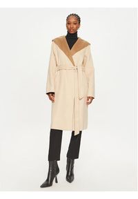 MICHAEL Michael Kors Płaszcz wełniany 77B6510M22 Beżowy Regular Fit. Kolor: beżowy. Materiał: syntetyk #2