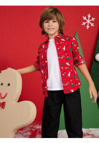 Sinsay - Koszula świąteczna - czerwony. Kolor: czerwony. Materiał: bawełna. Długość rękawa: długi rękaw. Długość: długie. Styl: wizytowy #1