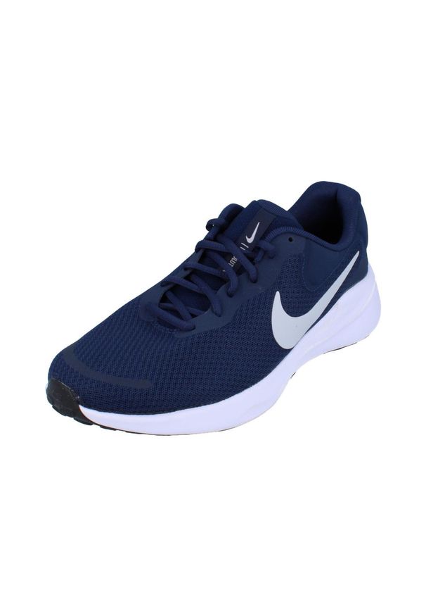 Buty Męskie Sportowe Nike Revolution 7. Okazja: na co dzień. Kolor: niebieski. Materiał: guma. Szerokość cholewki: normalna. Model: Nike Revolution. Sport: bieganie, fitness