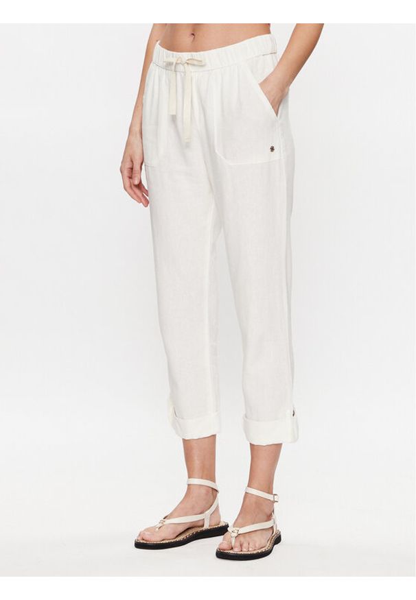 Roxy Spodnie materiałowe ERJNP03294 Biały Regular Fit. Kolor: biały. Materiał: wiskoza
