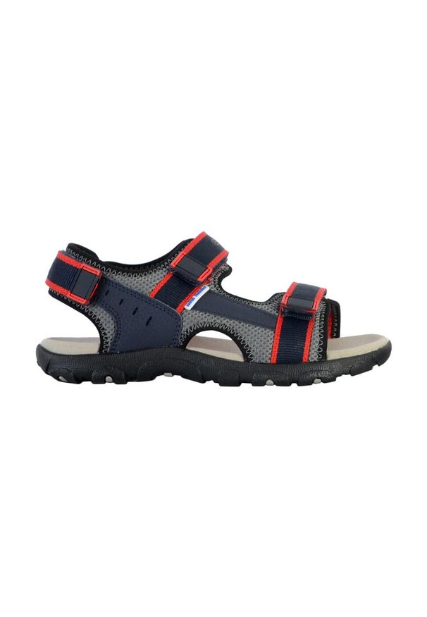 Geox - Sandały GEOX JR SANDAL STRADA A Czerwony. Kolor: wielokolorowy, niebieski, czerwony. Materiał: skóra, syntetyk. Sezon: lato