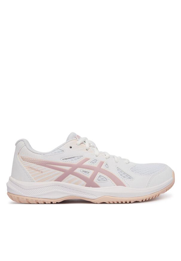 Asics Buty halowe Upcourt 6 1072A107 Biały. Kolor: biały. Materiał: skóra