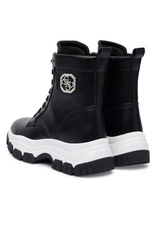 Guess Trzewiki FLFBNZ ELE12 Czarny. Kolor: czarny. Materiał: skóra