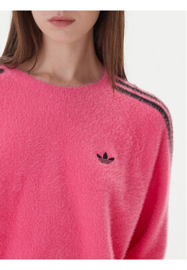 Adidas - adidas Bluza adicolor Holiday JX7811 Różowy Loose Fit. Kolor: różowy. Materiał: syntetyk