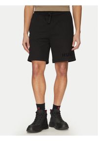 Hugo - HUGO Szorty sportowe Dinkoe 50535260 Czarny Relaxed Fit. Kolor: czarny. Materiał: bawełna. Styl: sportowy