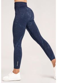 GYM GLAMOUR - Legginsy fitness damskie Gym Glamour marble. Kolor: niebieski. Sport: fitness
