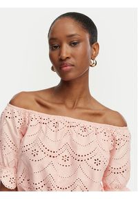 Guess Bluzka W6GP47 K3336 Koralowy Regular Fit. Kolor: pomarańczowy. Materiał: bawełna #3