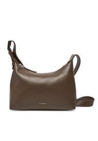 Calvin Klein Torebka Hardware Strap Medium Crossbody K60K613028 Brązowy. Kolor: brązowy. Materiał: skórzane