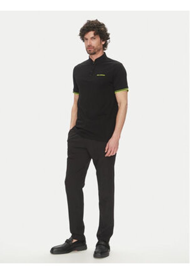 Karl Lagerfeld - KARL LAGERFELD Polo 745022 552232 Czarny Regular Fit. Typ kołnierza: polo. Kolor: czarny. Materiał: bawełna
