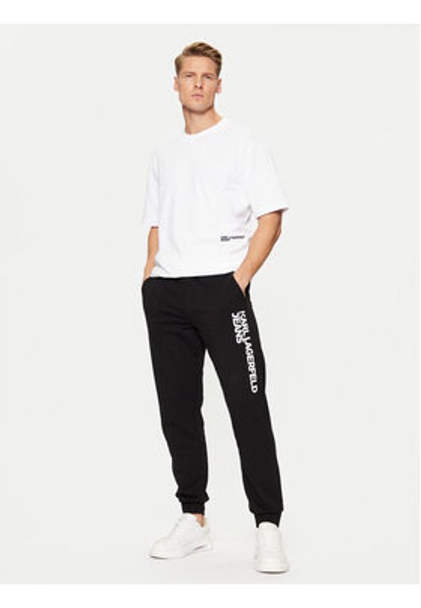 Karl Lagerfeld Jeans Spodnie dresowe A1M10001 Czarny Slim Fit. Kolor: czarny. Materiał: bawełna