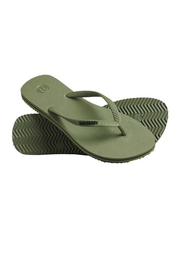 Japonki plażowe męskie Superdry Code Essential Flip Flop. Okazja: na plażę. Kolor: zielony. Sport: pływanie, fitness