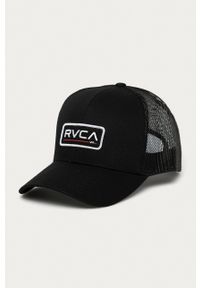 RVCA - Czapka. Kolor: czarny. Wzór: aplikacja