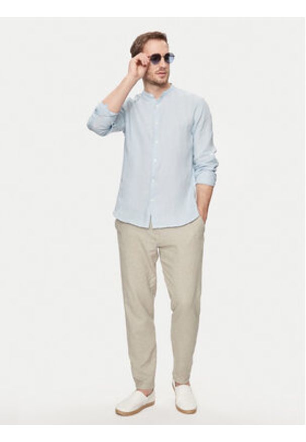 Selected Homme Koszula 16088372 Błękitny Regular Fit. Kolor: niebieski. Materiał: len