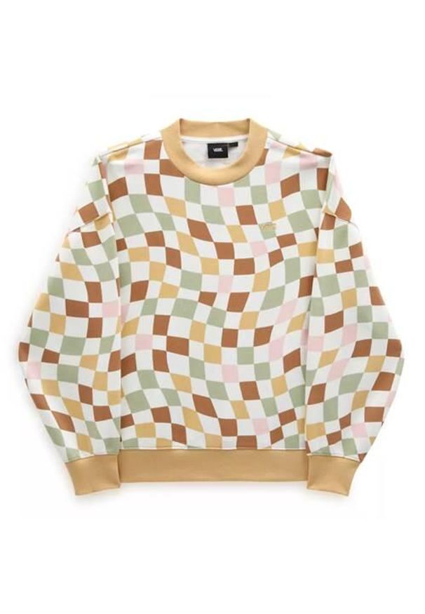 Bluzy sportowa damska Vans Club Slouchy Crew. Kolor: beżowy. Sport: skateboard