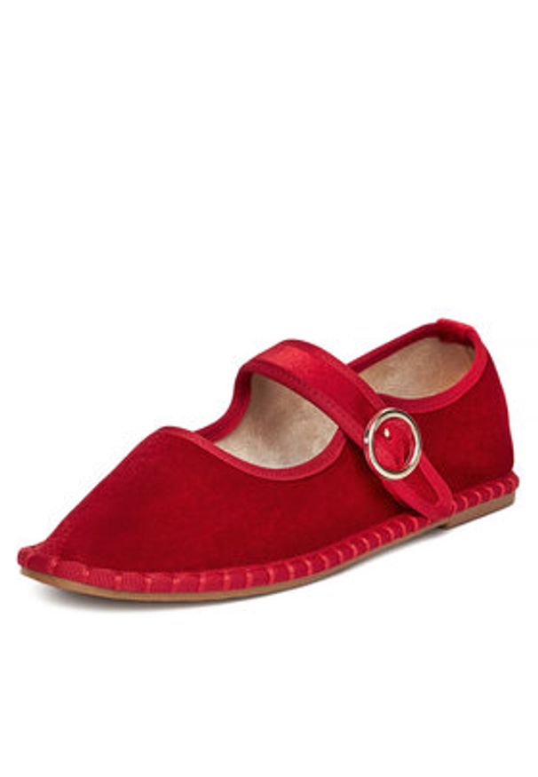 Jenny - JENNY Baleriny HY60163-11 Czerwony. Kolor: czerwony. Materiał: materiał