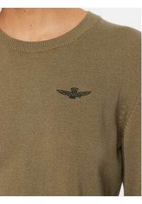 Aeronautica Militare Sweter 242MA1502DL506 Zielony Regular Fit. Kolor: zielony. Materiał: bawełna #5