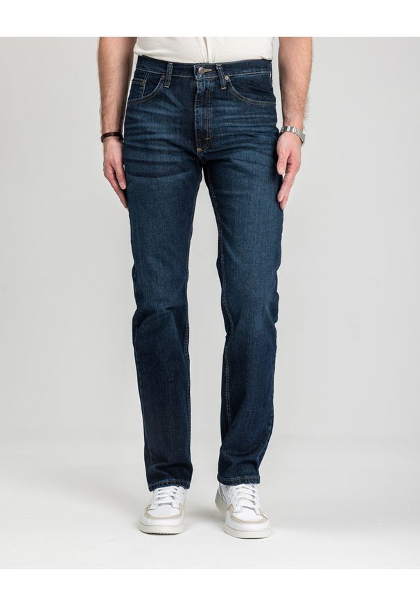 Męskie Spodnie Jeansowe Wrangler Regular Fit Blackened Indigo 112352956. Okazja: na co dzień. Styl: klasyczny, casual