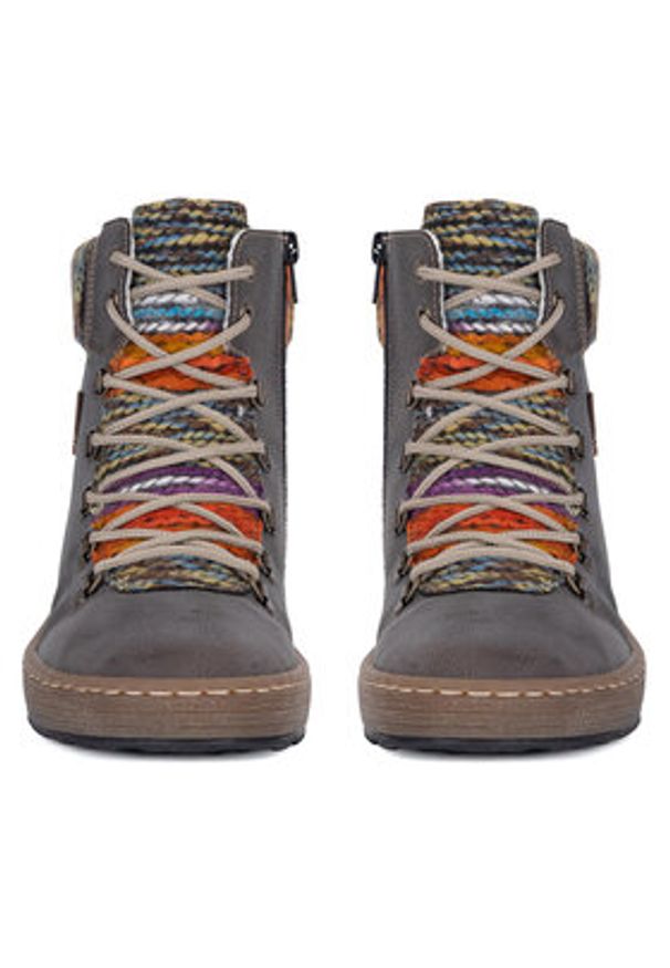 Rieker Trzewiki Z6743-45 Szary. Kolor: szary. Materiał: materiał