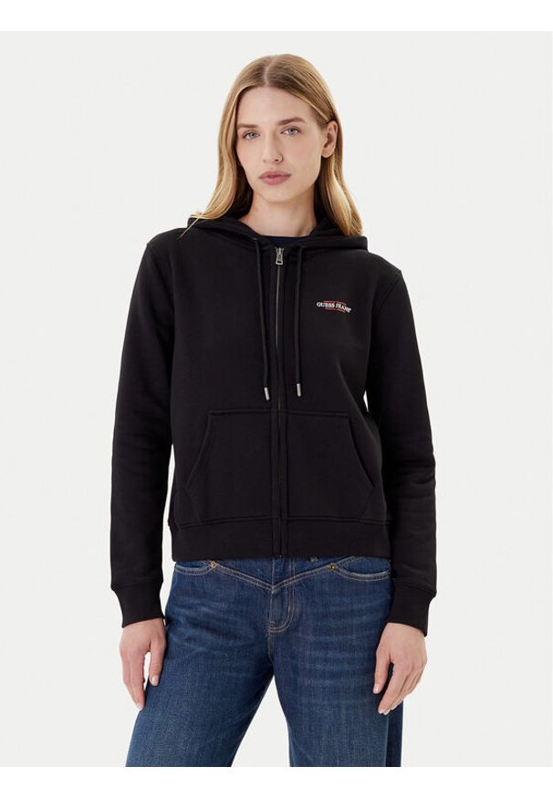 Guess Jeans Bluza W4YQ13 KC811 Czarny Regular Fit. Kolor: czarny. Materiał: bawełna