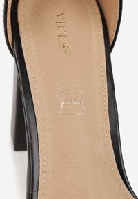 Born2be - Czarne Sandały VICES na Słupku z Wkładką ze Skóry Naturalnej Azirera. Zapięcie: pasek. Kolor: czarny. Materiał: skóra. Obcas: na słupku. Styl: wizytowy #7